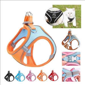 Breathable Mesh Pet Harness & Leash Set With Reflective Strips For Small/Medium Dogs